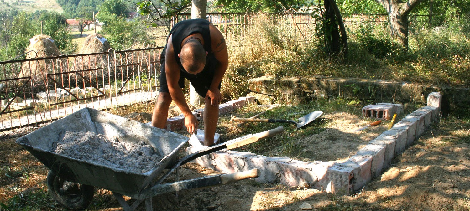 And now I am setting them in concrete And now I am setting them in concrete