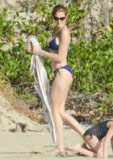 Stephanie Seymour Navy Bikini Saint Barthelemy