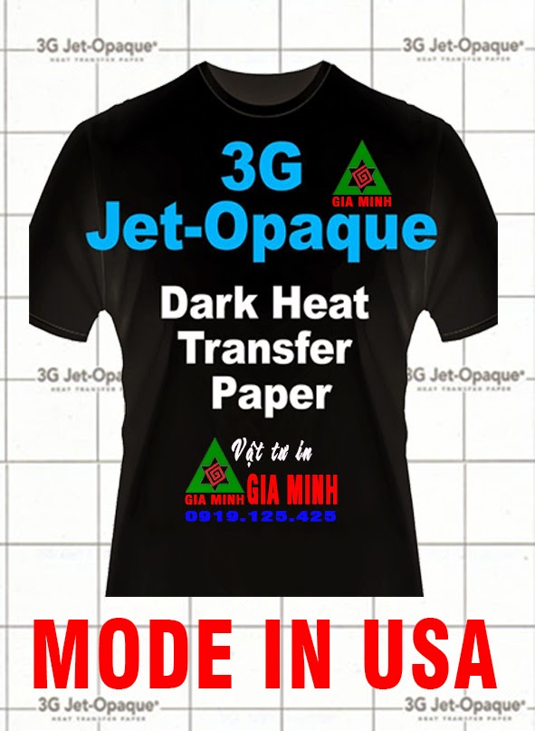 Giấy 3G Jet-Opaque in chuyển nhiệt trên vải màu đậm