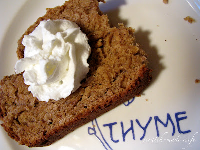 banana bread and whipped cream