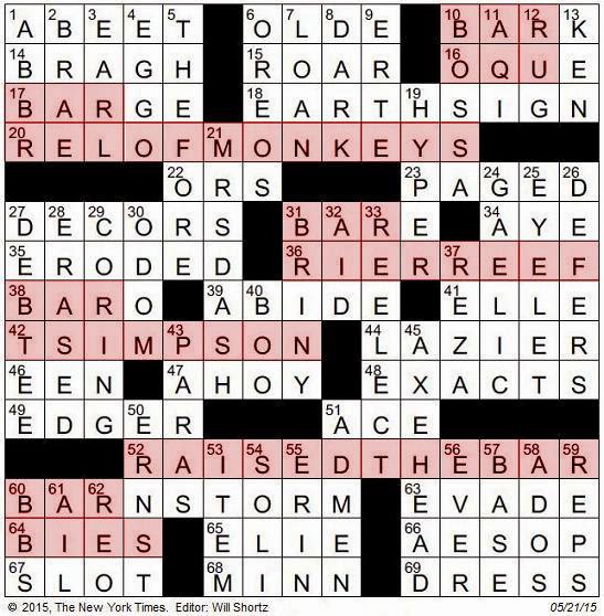 The New York Times Crossword in Gothic 05.21.15 — Monkey Business
