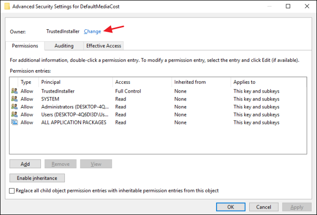 Do Not Have Permission To Edit Registry Command