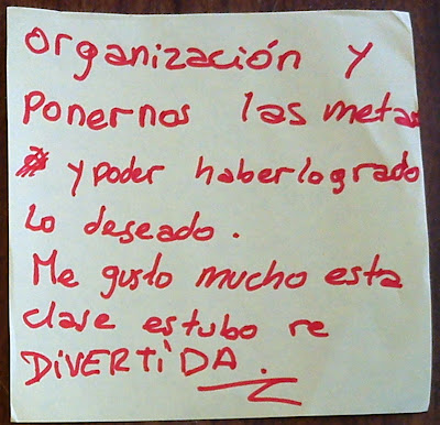 organización y ponernos las metas, y poder haber logrado lo deseado. Me gusto mucho esta clase estuvo DIVERTIDA