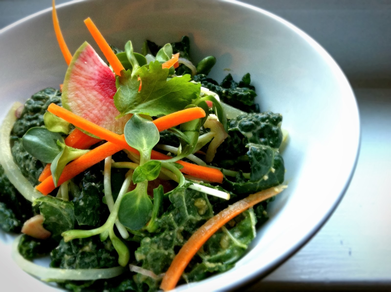 Massaged Kale Salad with Lemon & Almonds