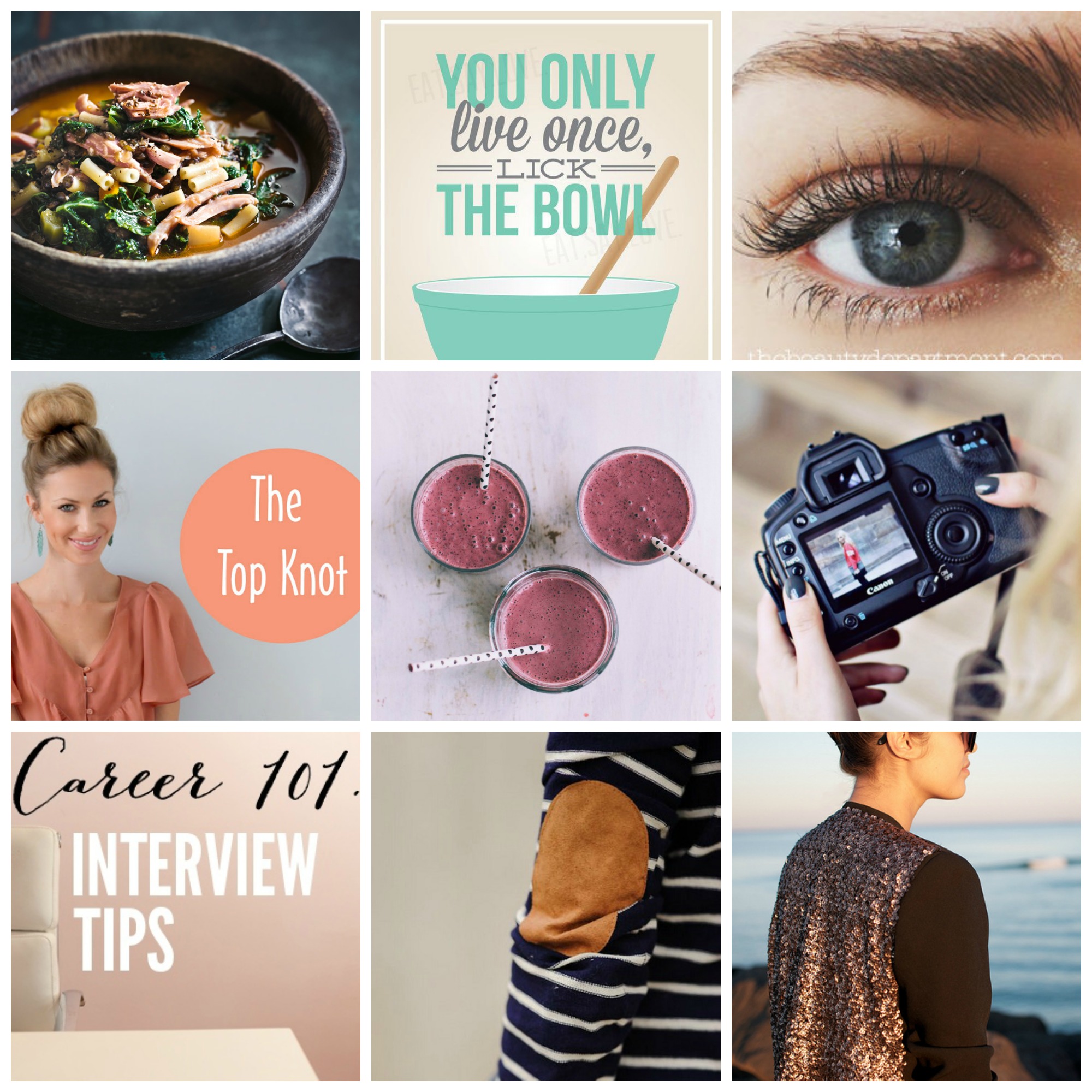 Pinterest Favorites of the Week Pinterest Favorites of the Week, DIY Sequin Blazer, Breakfast Smoothie, Photography Tips, Interviewing tips