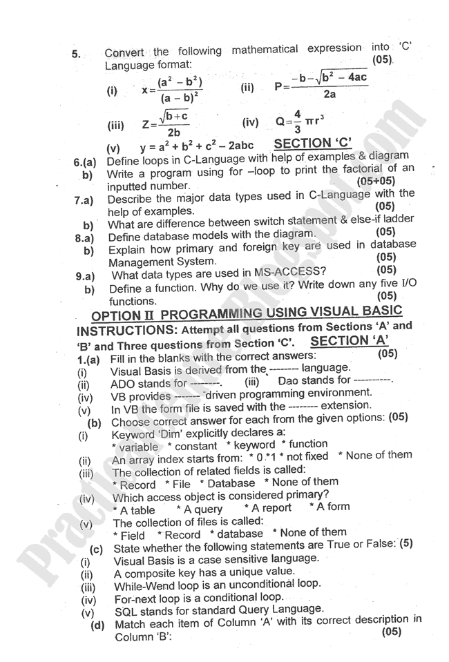 Computer-science-2009-five-year-paper-class-XII