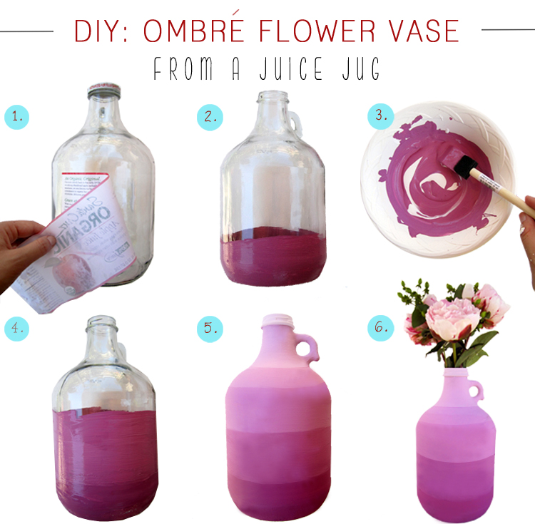 DIY: Ombrè Vase From A Juice Jug