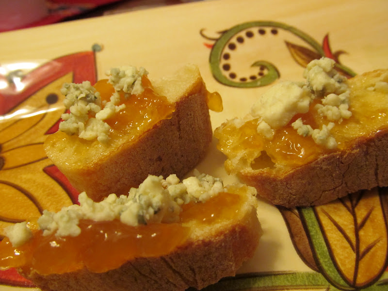Corcoran Street Kitchen Apricot and Blue Cheese Crostini