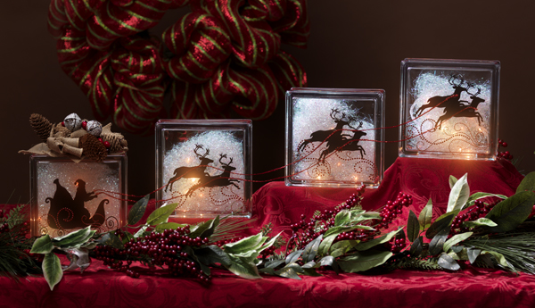 Craft Warehouse Blog Santa's Sleigh Glass Block Set - Craft Warehouse Blog