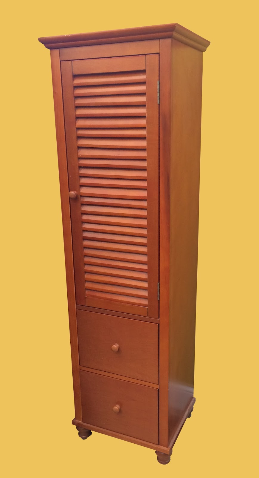 Uhuru Furniture & Collectibles: Tall Narrow Cabinet w/ Shelves & 2