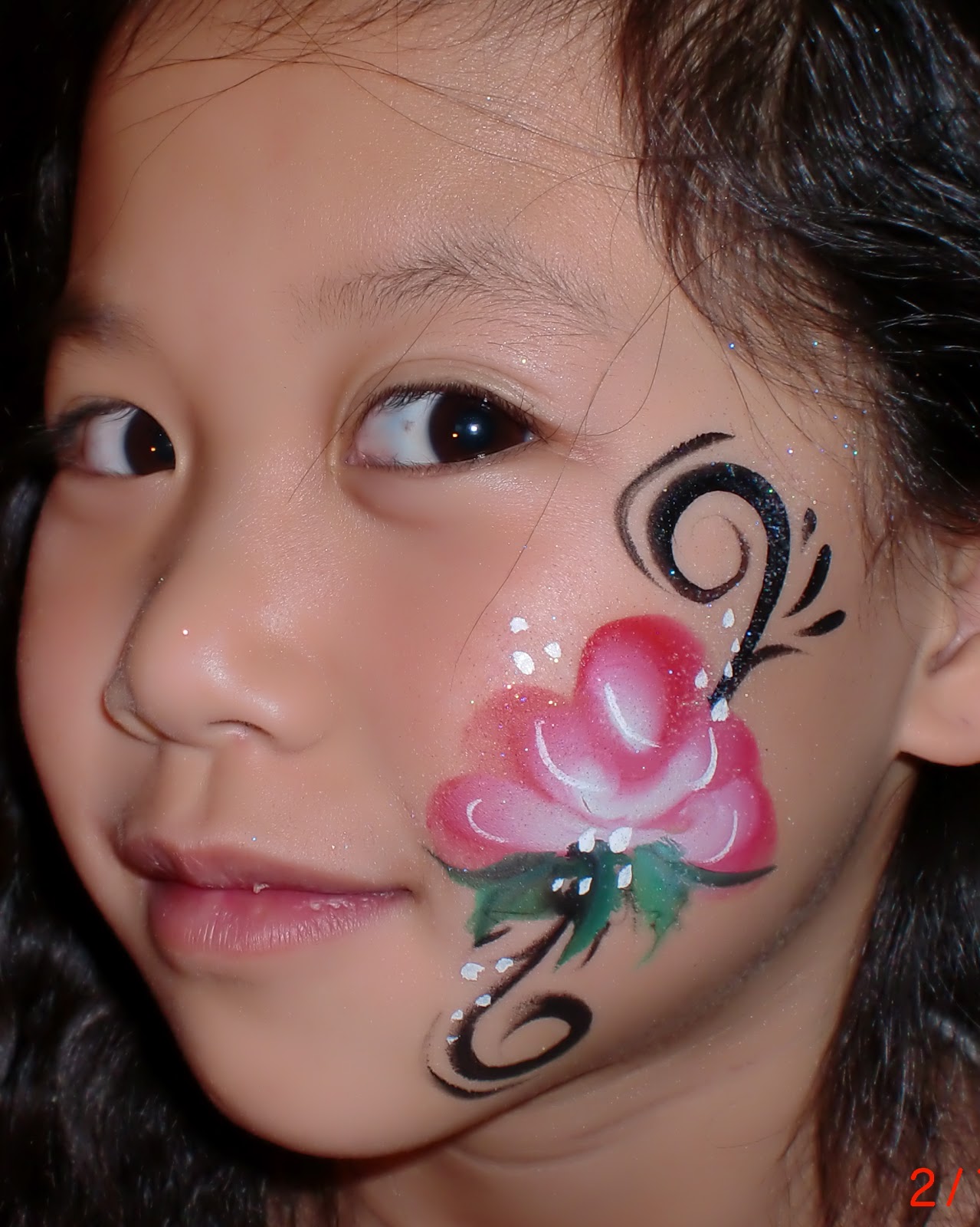 Cheek Art Rose Face Painting