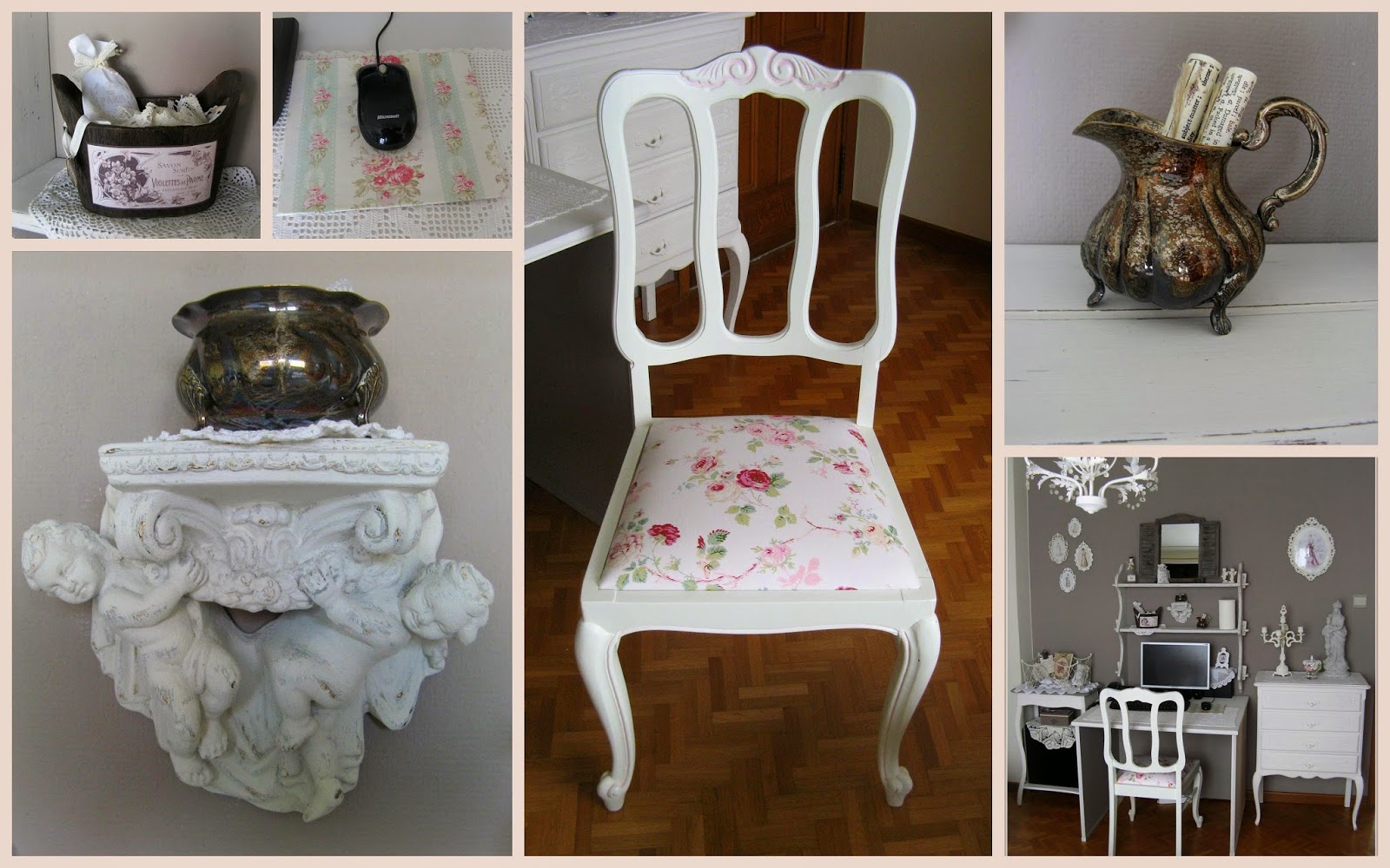 Het knusse hoekje: bureau shabby chic