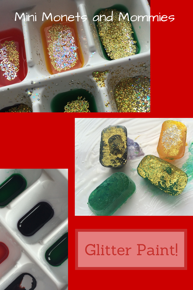Mini and Mommies Kids' Glitter Paint Project Freezing Art!