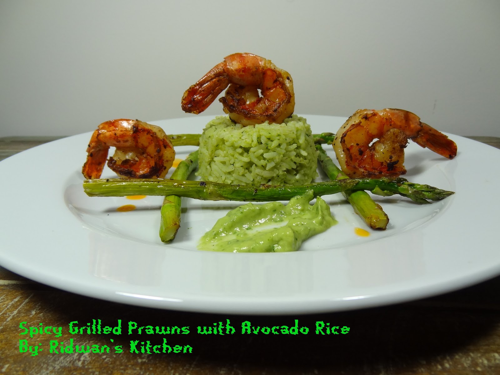 Spicy Grilled Prawns with Avocado Rice