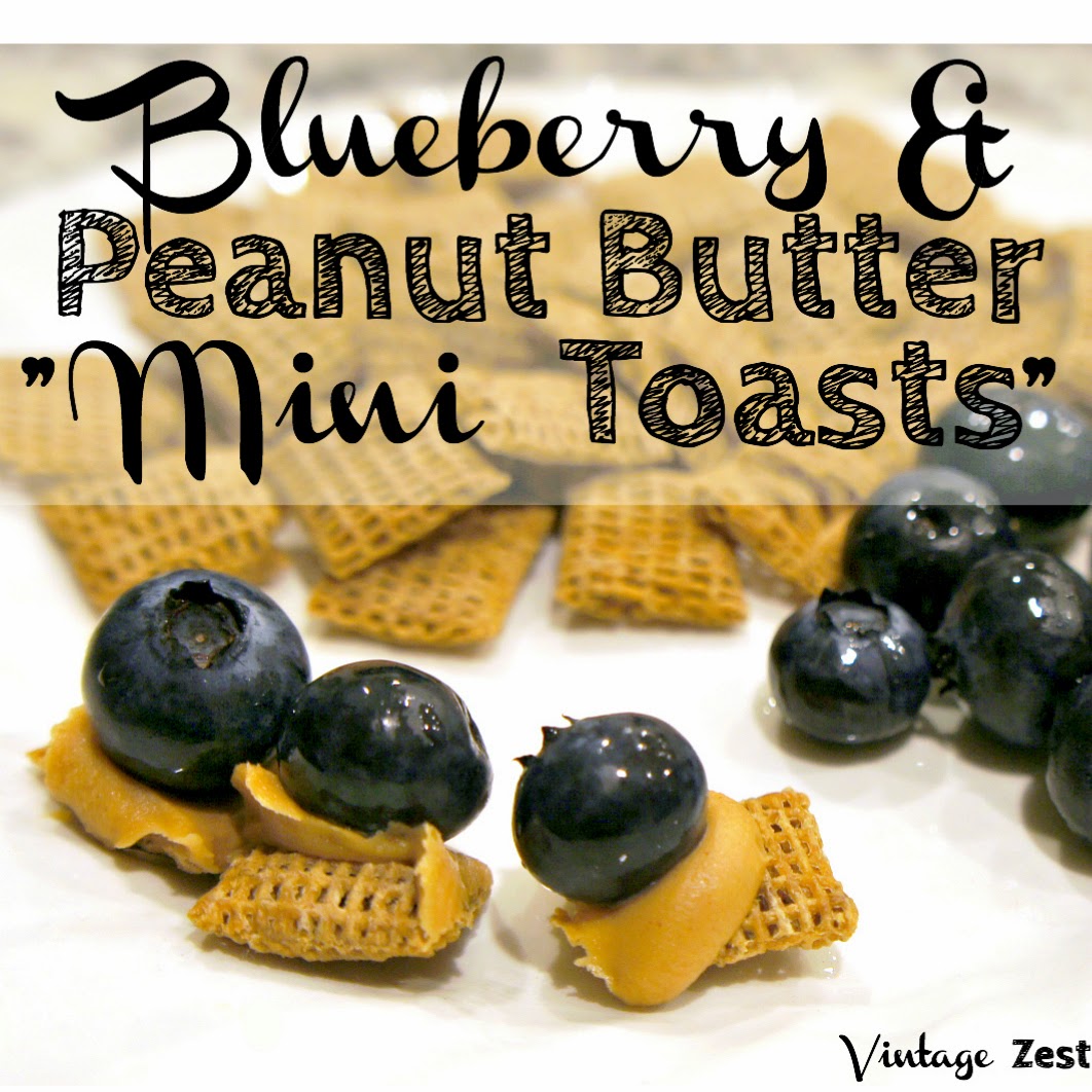 Blueberry and Peanut Butter Mini Toasts on Diane's Vintage Zest! #recipe #snack ##LittleChanges, #IC #ad