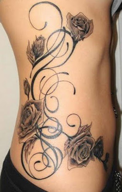 womenfashion flower vine tattoos