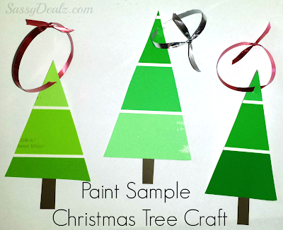 paint sample christmas tree ornament crafts for kids
