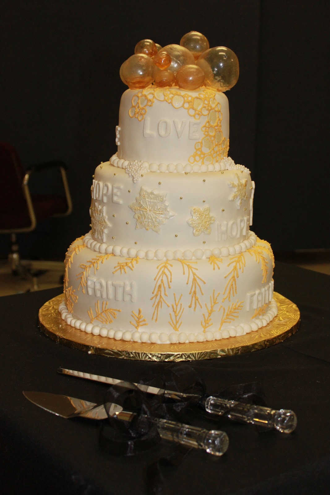 Crumbs Faith Hope Love wedding cake