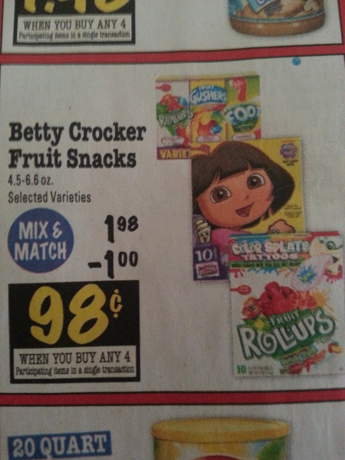 Sara Saves A Lot Betty Crocker Fruit Snacks Only 0.23 At Food 4 Less!