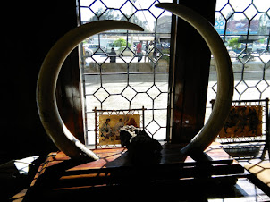 Giant tusks at Tourist information office in Addis Ababa