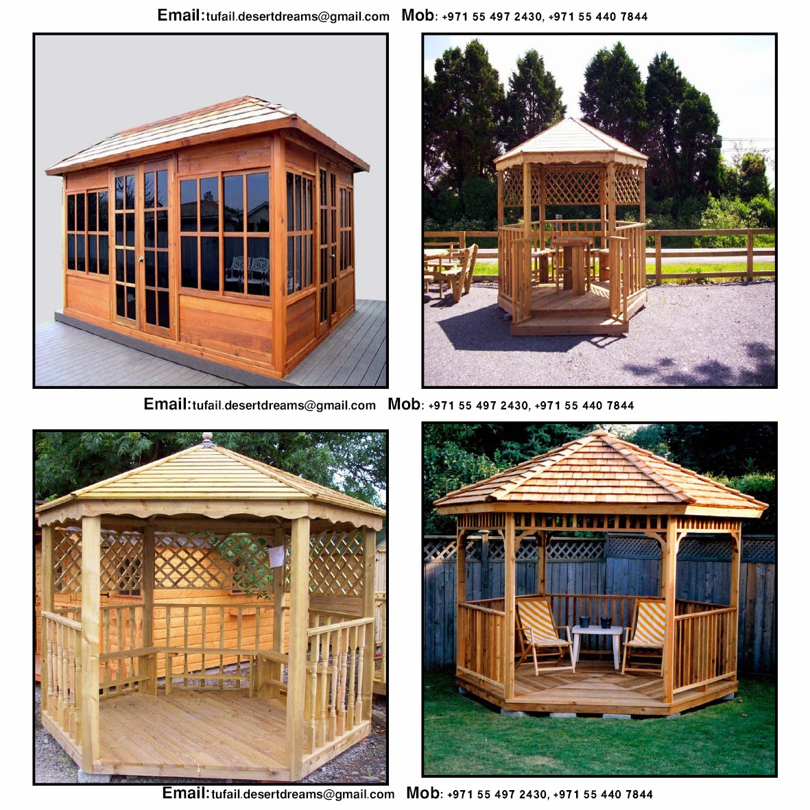 Wooden Roof & Thatched Roof Gazebo CANVAS ROOF GAZEBO GRASS ROOF