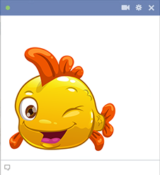 Winking fish emoji for Facebook Winking fish yellow emoji