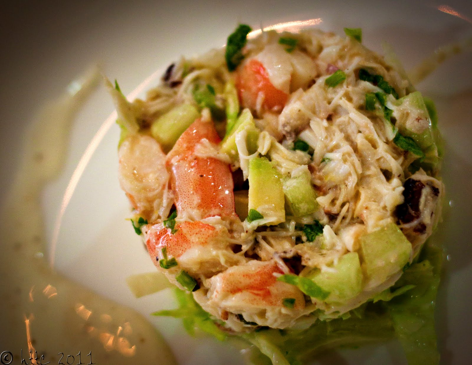 Weekend CorianderLemon Crab Prawn Salad with Avocado Bits