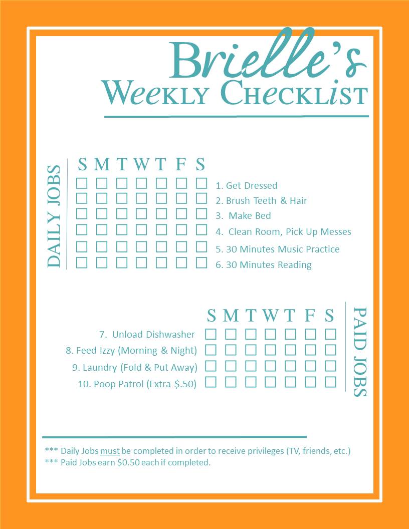 Kids Daily Checklist