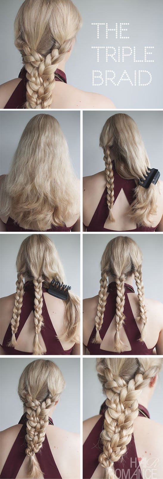 THE TRIPLE BRAID HAIRSTYLE TUTORIAL She's Beautiful