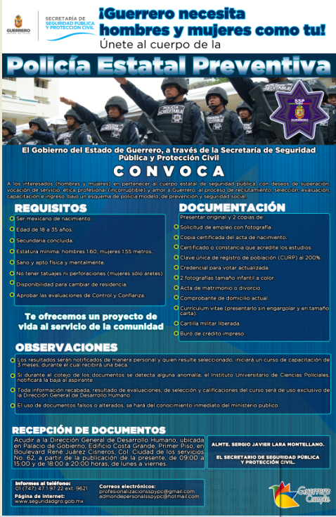 requisitos para la policia estatal del estado de mexico 2019
