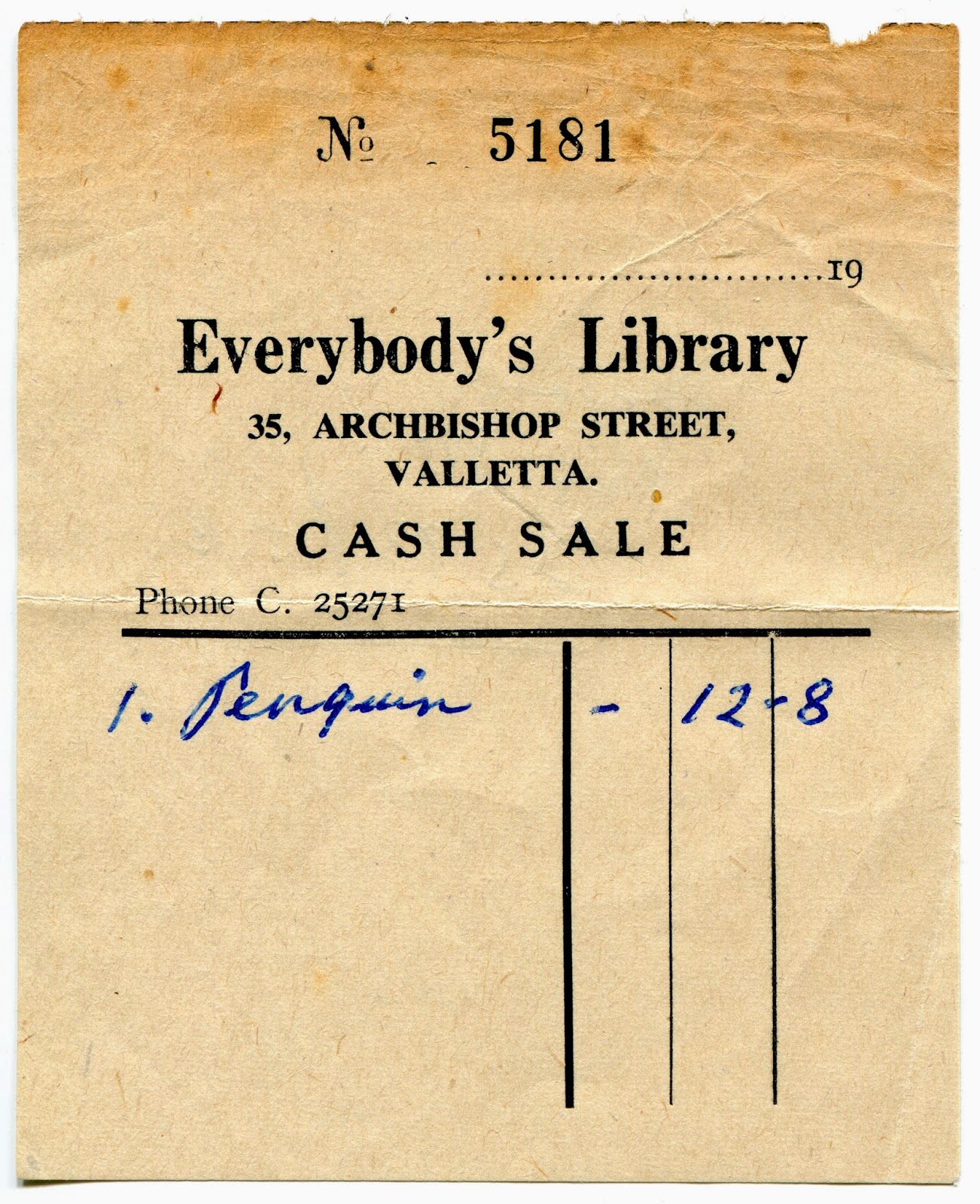 Bibliophemera Everybody's Library in Malta