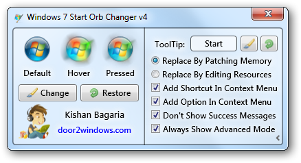 Using Windows 7 Start Orb Changer Program