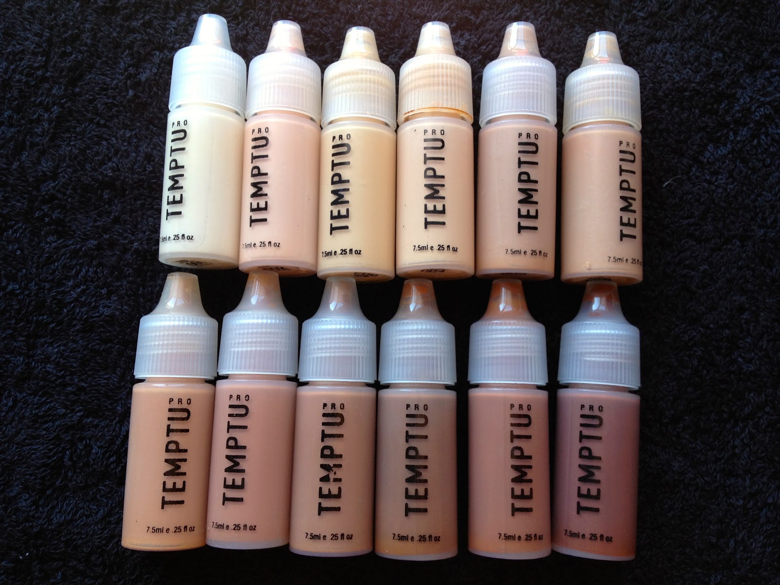 The Bridal Hairstylist Temptu airbrush foundation swatches