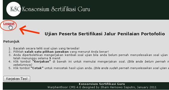 Cara Melakukan Tes Online Sertifikasi Guru (Full Gambar Tutorial)