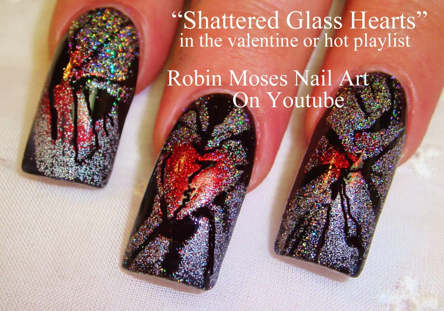 Robin Moses Nail Art "heart nails" "valentine nails" "spiderweb nails
