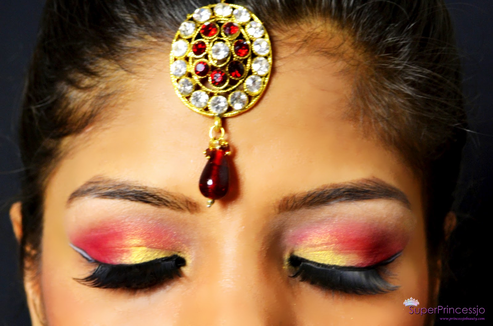 Indian Bridal Wedding Makeup Red Gold Eye Makeup