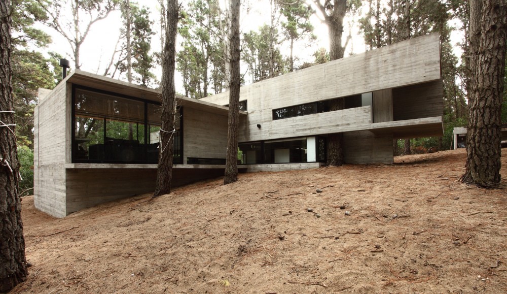 Concrete, glass and wood house, Buenos Aires, Argentina ...