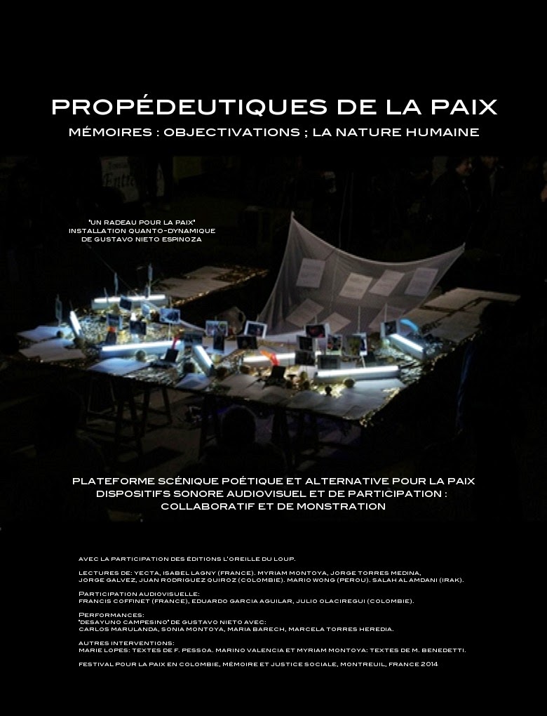 propédeutique de la paix, Festival pour la Colombie, Montreuil France -2014