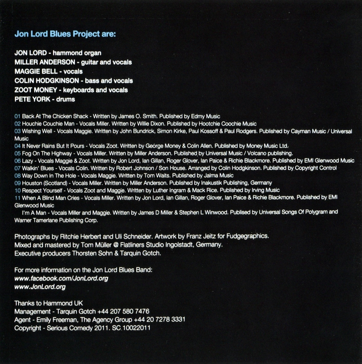 Jon Lord Blues Project Live CD 2011 UK Import - amazoncom