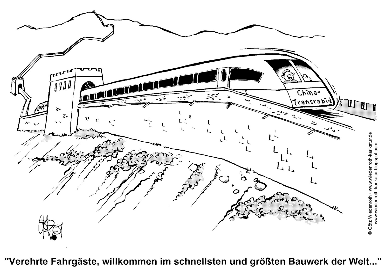 Karikamur Karikatur Wiedenroth Der Grosse Transrapid Auf Der
