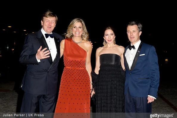 King Willem-Alexander of The Netherlands and Queen Maxima of the Netherlands, Crown Princess Mary of Denmark and Crown Prince Frederik of Denmark, Queen Margrethe of Denmark and Prince Henrik of Denmark, Princess Marie of Denmark at The Black Diamond in Copenhagen