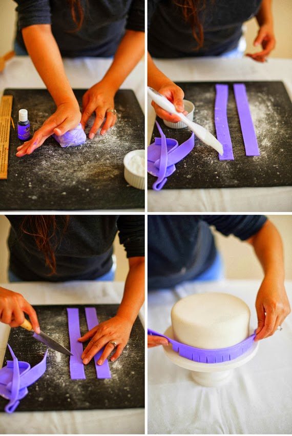 Como cobrir um bolo de pasta americana? E decoração de franja no bolo