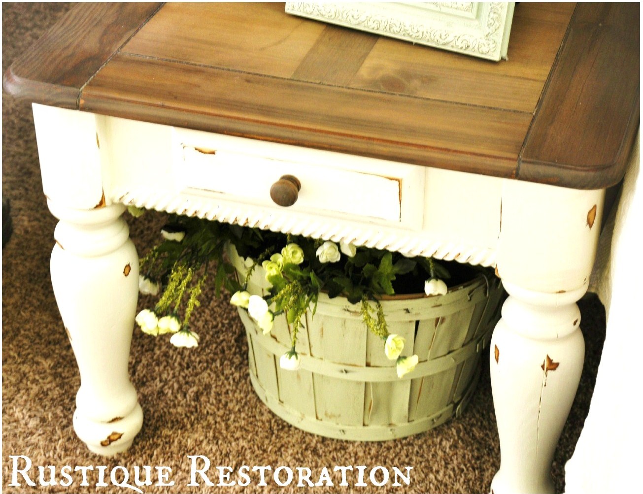 Rustique Restoration Old End Table, New Look!