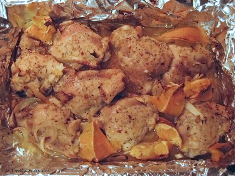 Rosemary Roasted Chicken Thighs with Orange Wedges The Rising Spoon