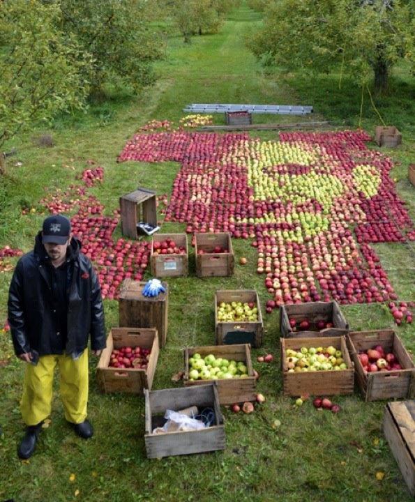 Steve Jobsâ€™ Face By 3500 Apples