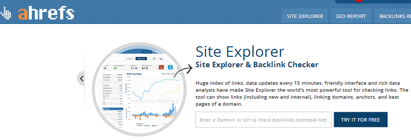 Tela inicial da Ahrefs para monitoramento de links dos concorrentes.