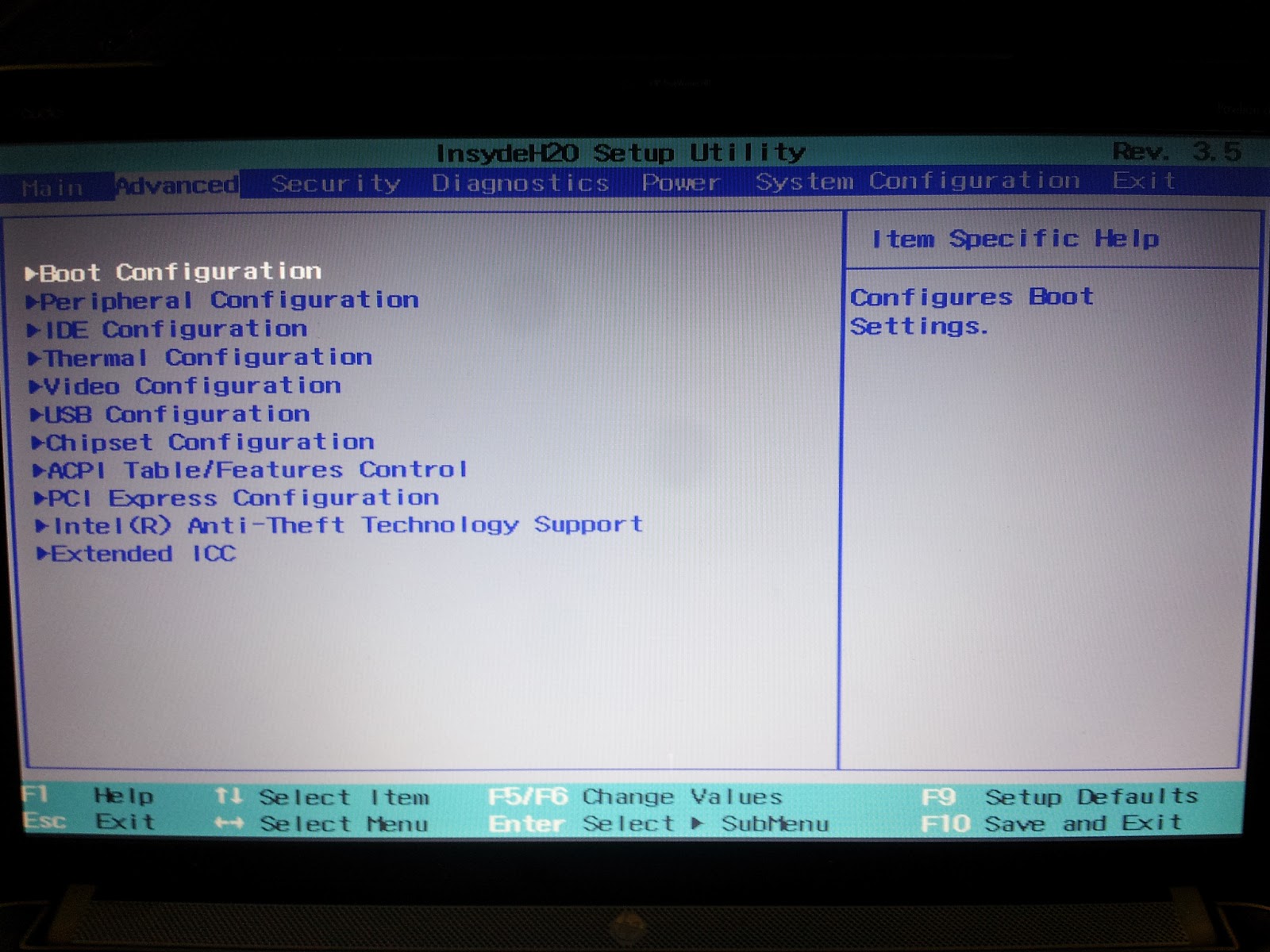 insydeh20 setup utility hp unlock comouter