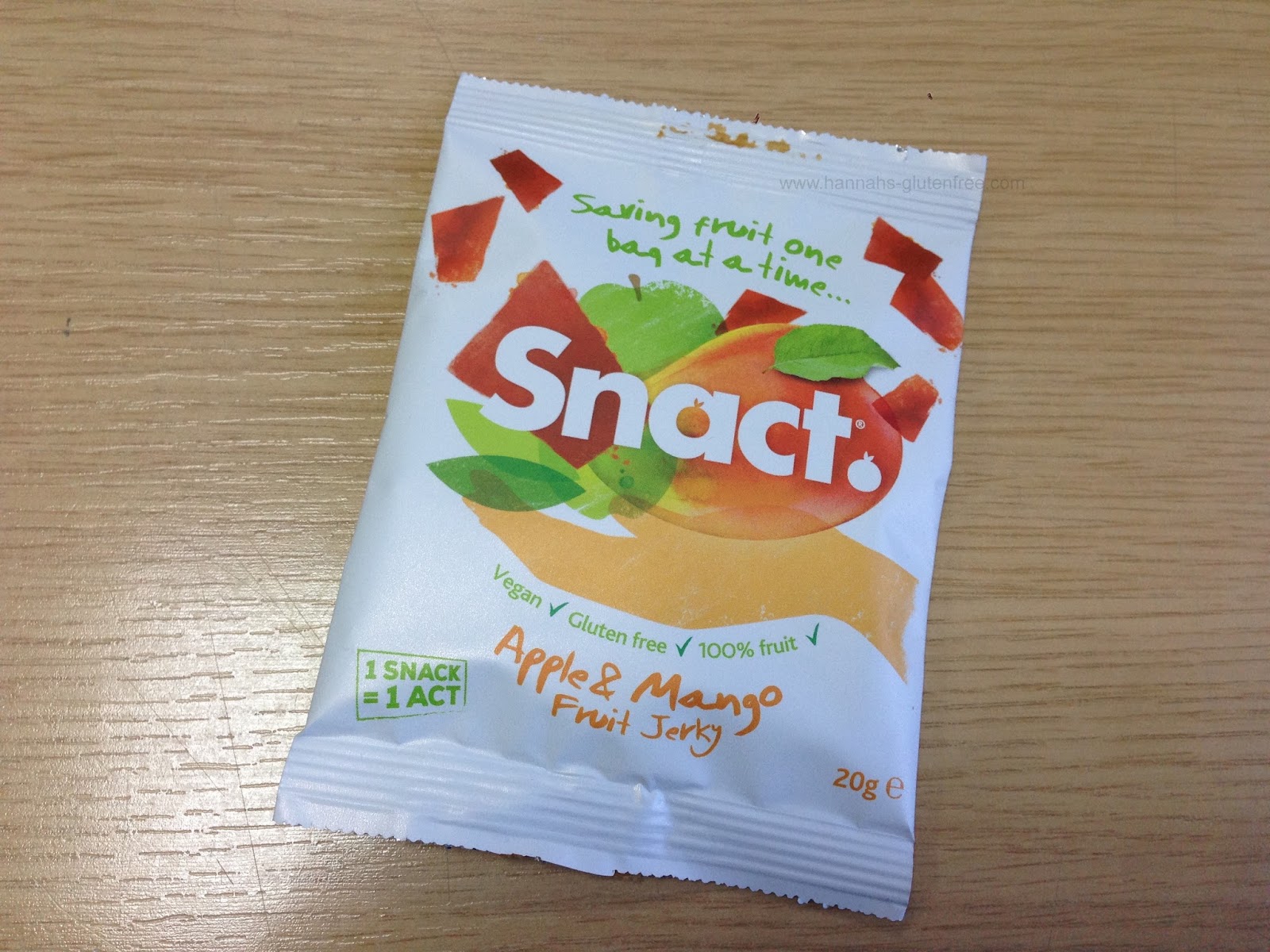 Hannah's Gluten Free Snact Apple and Mango Fruit Jerky