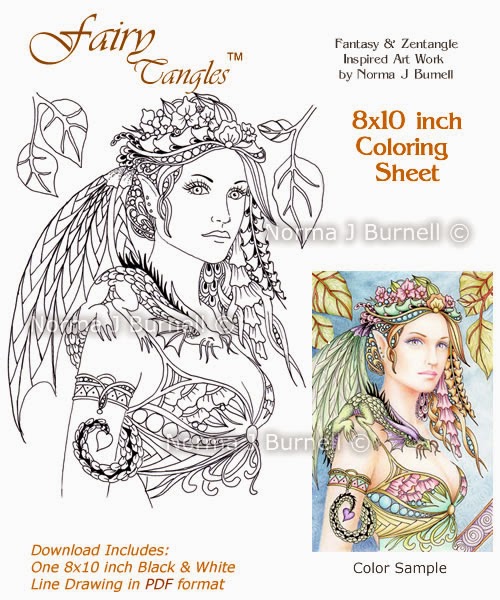 Fairy Tangles: New Fairy-Tangles™ Coloring Sheet