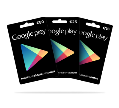 Abbildung von Google Play Gutschein Karten.